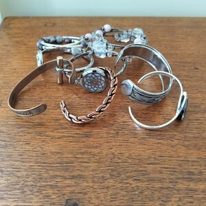 Lot Of Mixed Metal and Beaded Cuff Bracelet